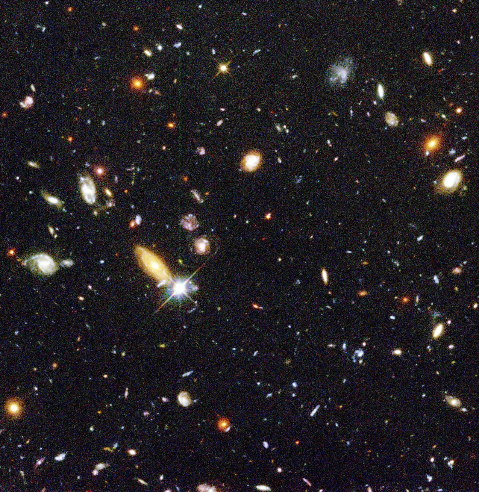 赤外線観測でとらえた深宇宙の多数の銀河