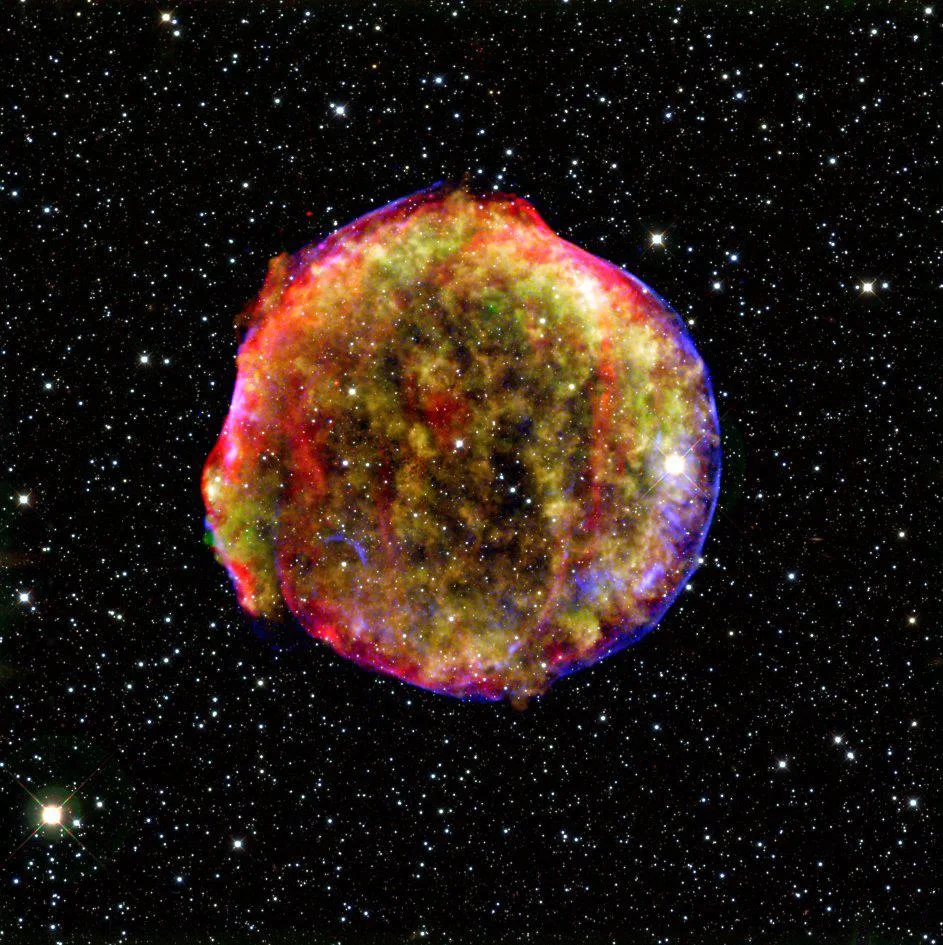 ティコの超新星残骸をX線でとらえた観測画像